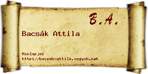 Bacsák Attila névjegykártya
