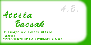 attila bacsak business card